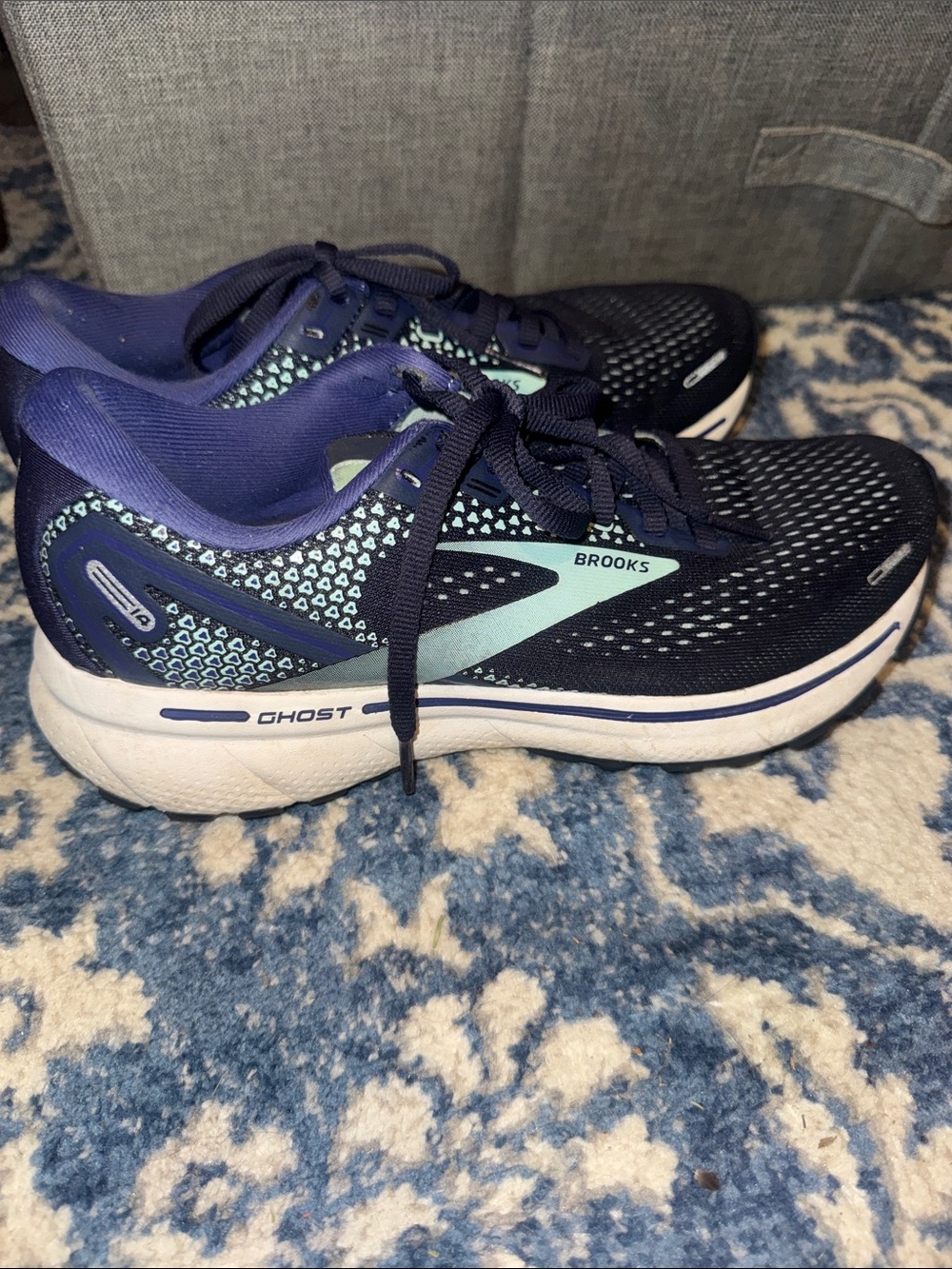 Brooks Ghost Women's Running Shoes - Navy with Teal Accents